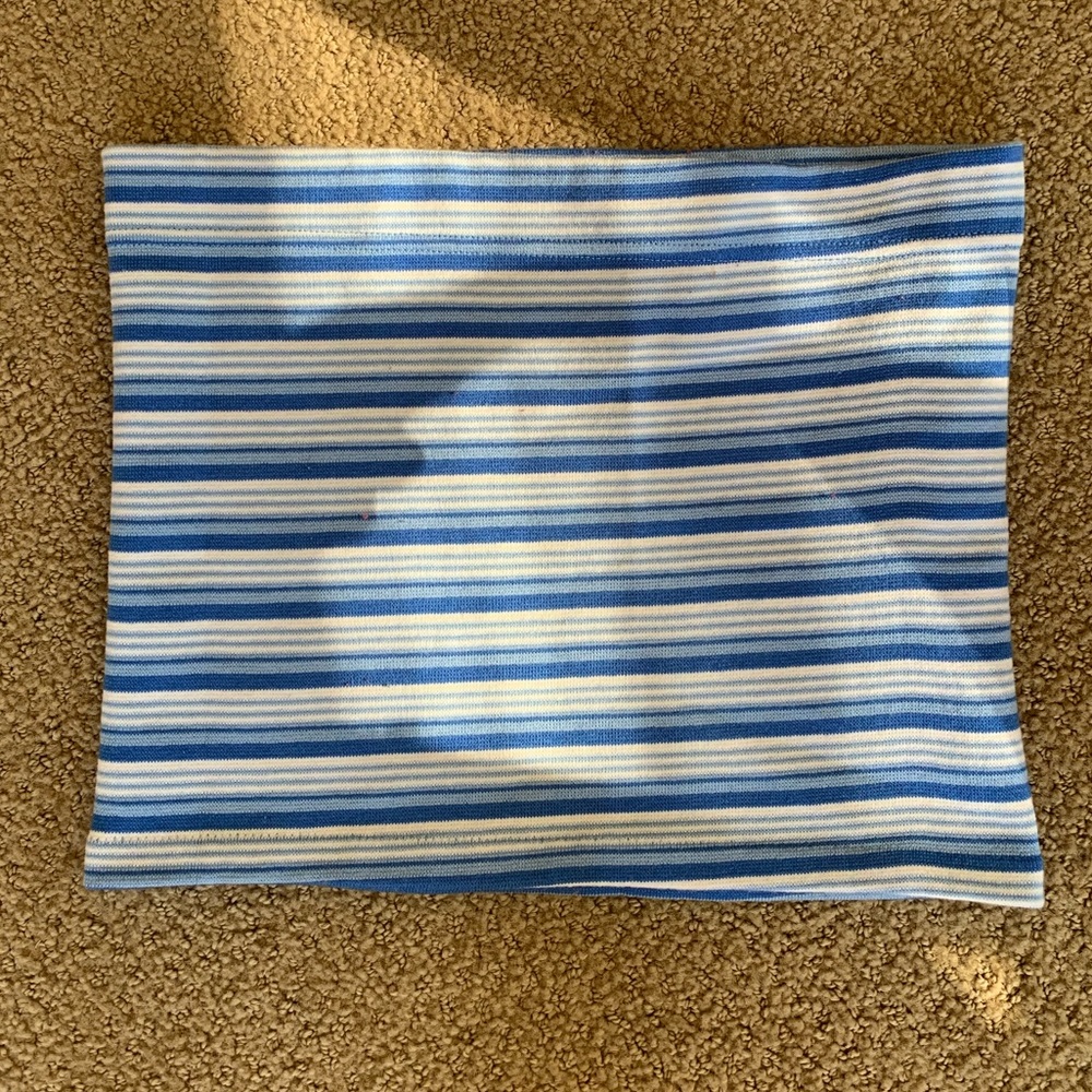 No Boundaries Blue and White Striped Tube Top